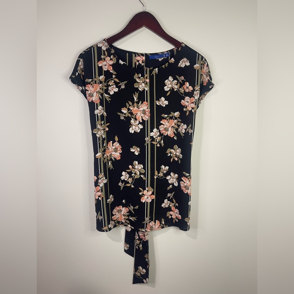 Apt. 9 Black and Pink Floral Blouse